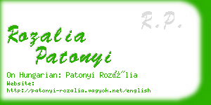 rozalia patonyi business card